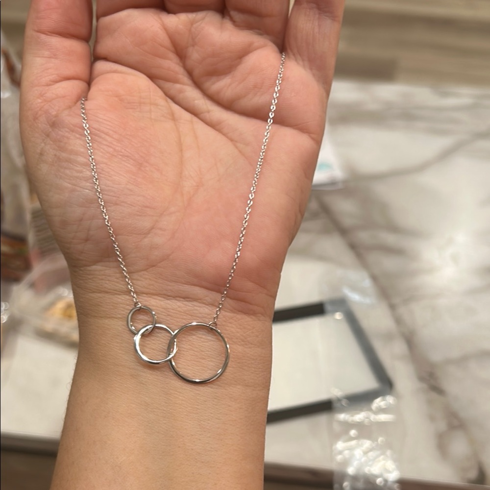 Minimalist Silver Necklace with Circular Design